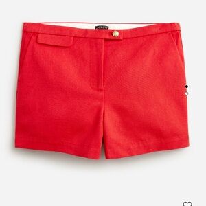 NWT J.Crew suit short linen blend “Vintage Red” color 14